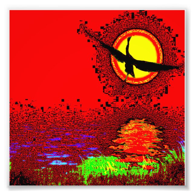 Sunset Flight – Vibrant Art Print Fotodruck (Vorne)