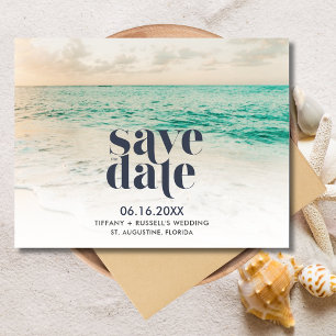 Sunset Florida Beach Hochzeit Save the Date Ankündigungspostkarte