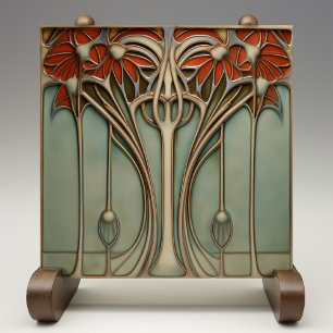 Sunset Flourish Art Nouveau Fliese