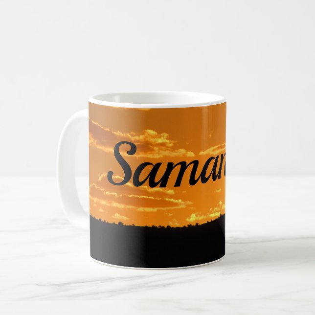 Sunset Foto Bright Orange Abend Sky Landschaft Kaffeetasse (Vorderseite Links)