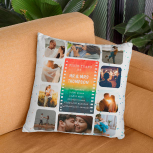 Sunset Foto Collage Mr. und Mrs. 40th Anniversary Kissen