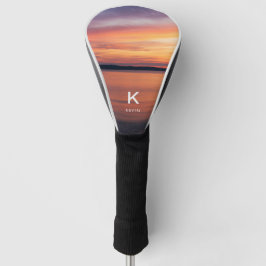 Sunset-Foto mit benutzerdefiniertem Monogramm und  Golf Headcover