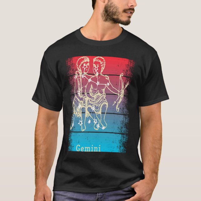 Sunset Gemini Zodiac T-Shirt (Vorderseite)