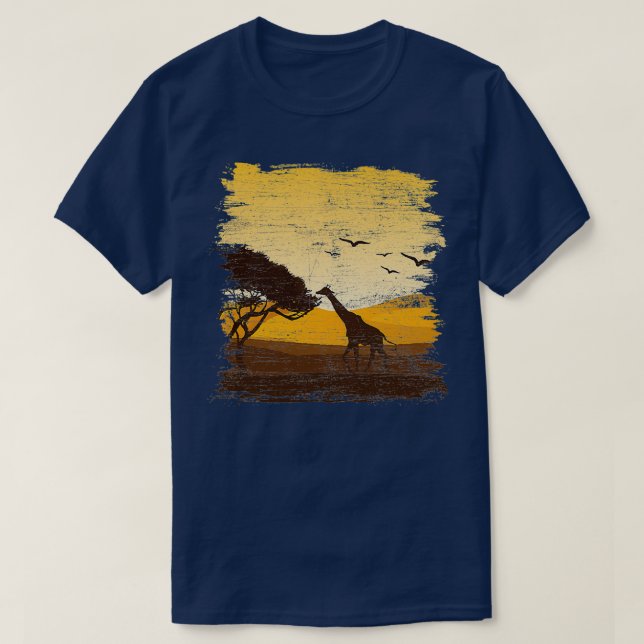 Sunset Giraffe Giraffe Giraffen Afrika T-Shirt (Design vorne)