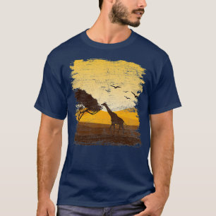 Sunset Giraffe Giraffe Giraffen Afrika T-Shirt