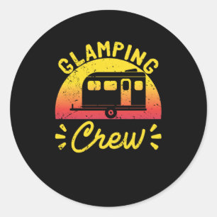 Sunset Glamping Crew Camper Tourist Luxus Camping Runder Aufkleber