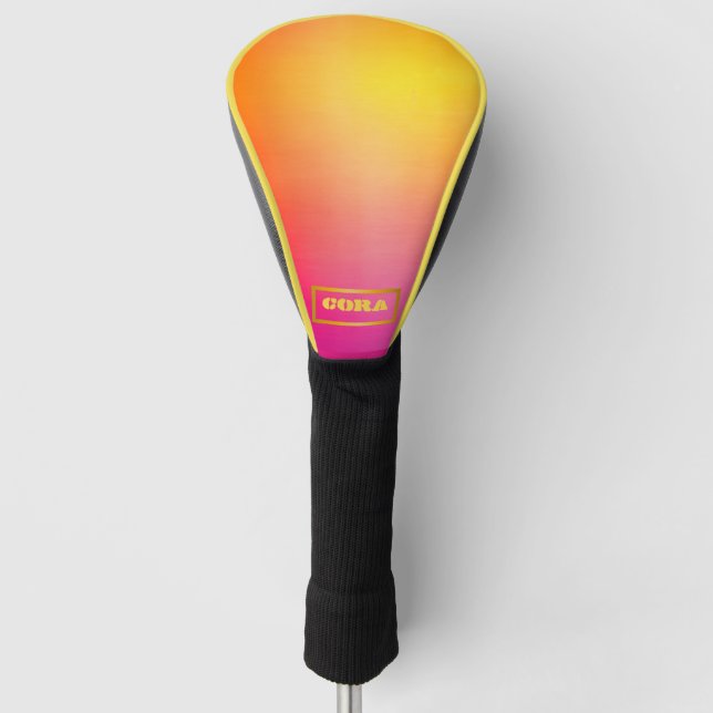 Sunset Glow Ombre Customized Golf Headcover (Vorderseite)