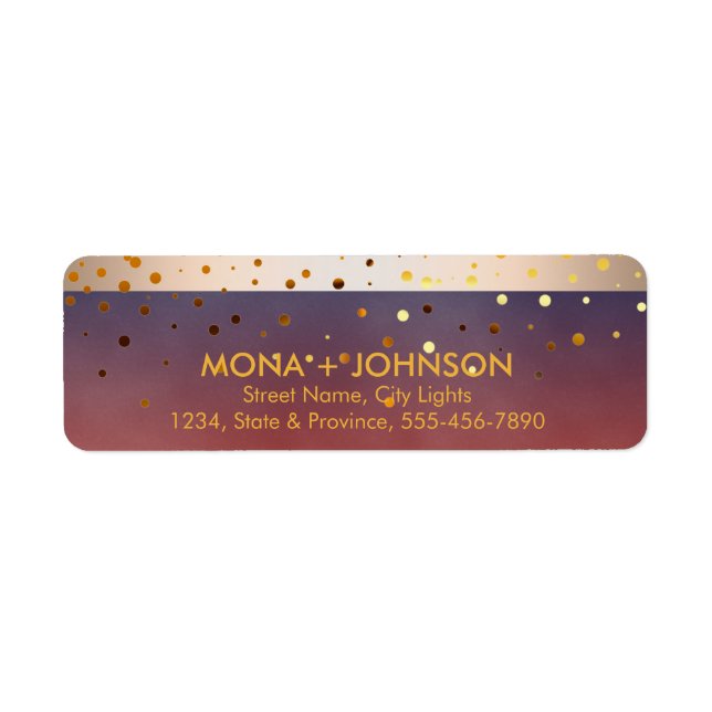 Sunset Gold Glitzer Sparkle Confetti Dots Modern (Vorne)