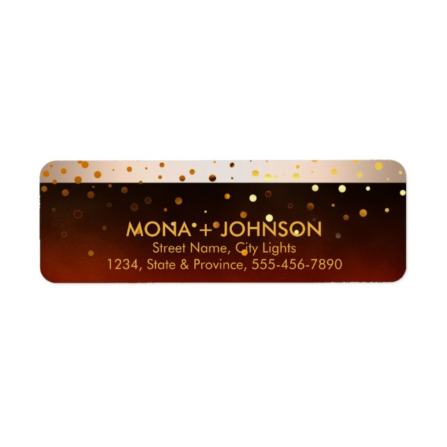 Sunset Gold Glitzer Sparkle Confetti Dots Modern (Vorne)