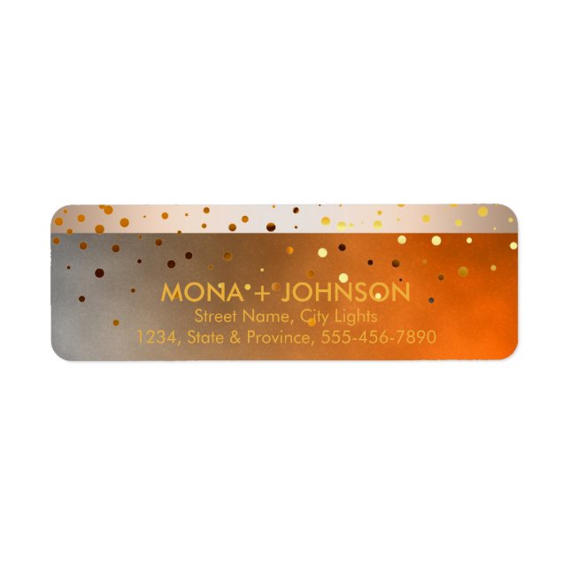 Sunset Gold Glitzer Sparkle Confetti Dots Modern (Vorne)