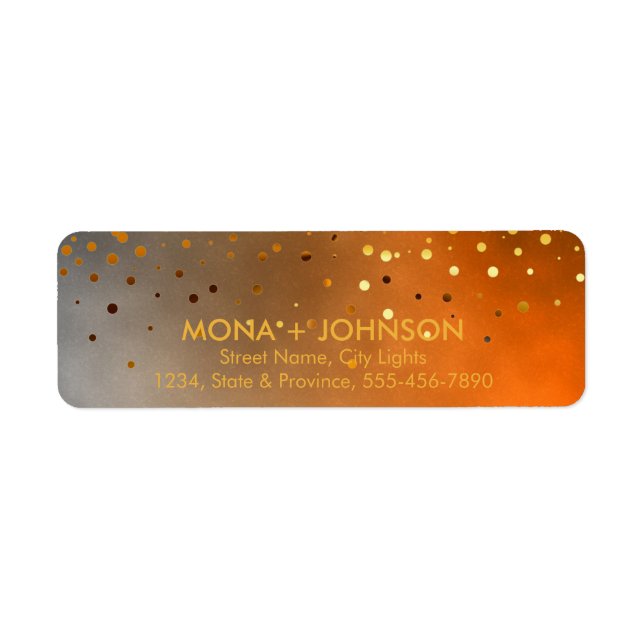 Sunset Gold Glitzer Sparkle Confetti Dots Modern (Vorne)