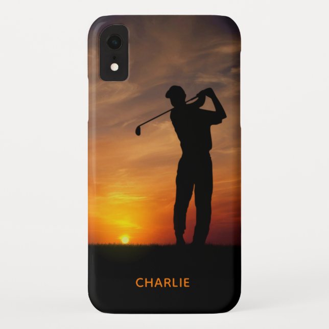 Sunset Golfer individuelle Name Gehäuse Case-Mate iPhone Hülle (Rückseite)