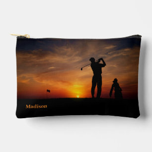 Sunset Golfer individuelle Name Zubehörtasche