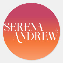 Sunset Gradient Orange Viva Magenta Helle Moderne Runder Aufkleber