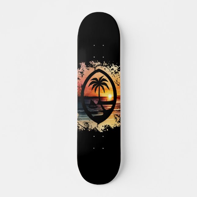 Sunset Guam Siegel Skateboard (Vorne)