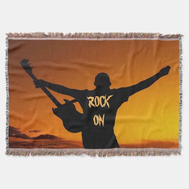 Sunset Guitar Man Silhouette Decke (Vorderseite)