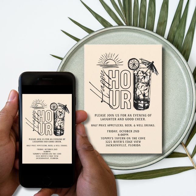 Sunset Happy Hour Invitation Einladung (Von Creator hochgeladen)