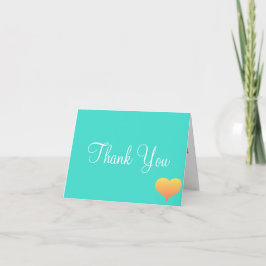 Sunset Hearts Turquoise Wedding Danke Karten