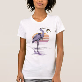 Sunset Heron Catch – Women’s Fishing Tee