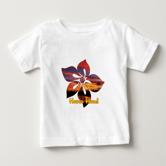 Sunset Hibiskus Hawaiian T-Shirt (Vorderseite)