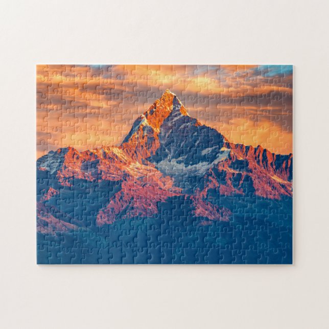 Sunset Himalaya Snow Mountains Nepal Travel Puzzle (Horizontal)