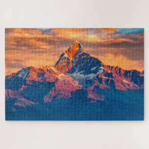 Sunset Himalaya Snow Mountains Nepal Travel Puzzle