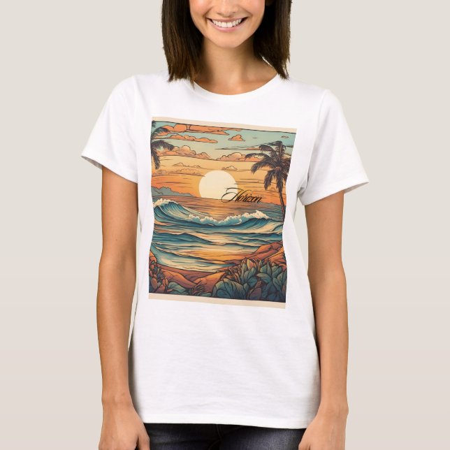 Sunset Horizon Beach Vibes T - Shirt (Vorderseite)
