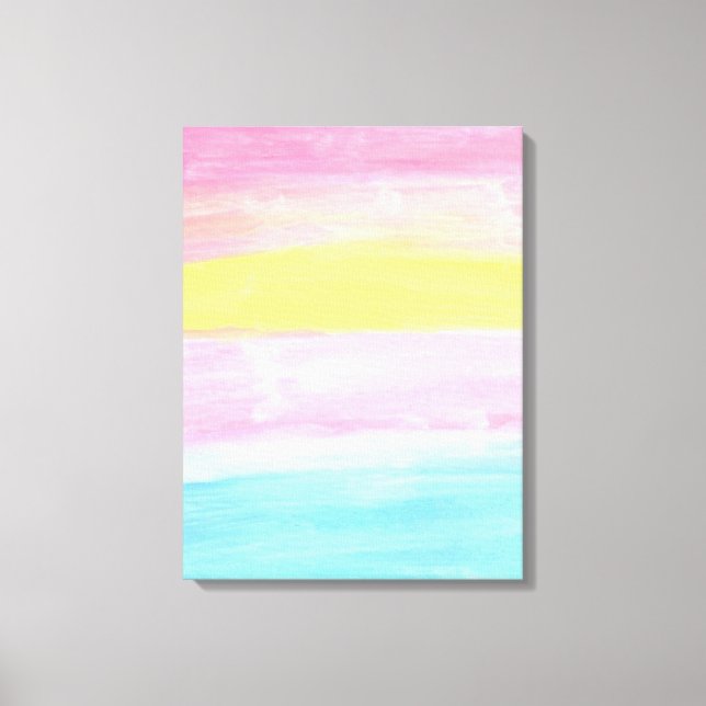 Sunset Horizon Wasserfarbe Abstrakt Leinwanddruck (Vorderseite)