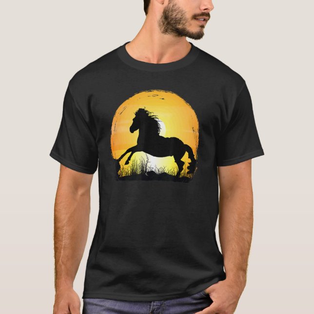 Sunset Horse Breed Silhouette   Appaloosa T-Shirt (Vorderseite)