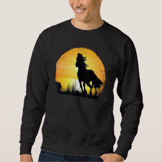 Sunset Horse Breed Silhouette Arabian Sweatshirt