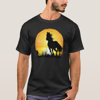 Sunset Horse Breed Silhouette Arabian T-Shirt