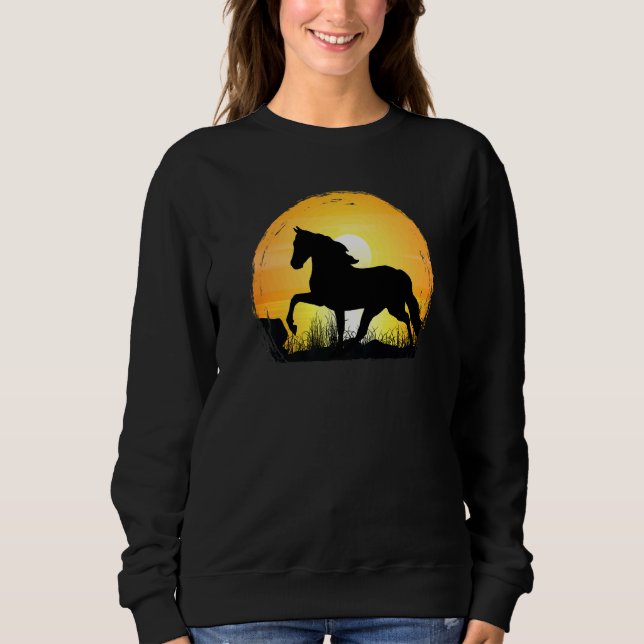 Sunset Horse Breed Silhouette  Haflinger Horse Sweatshirt (Vorderseite)