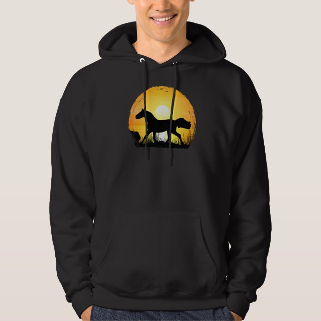 Sunset Horse Breed Silhouette  Holsteiner Horse Hoodie (Vorderseite)