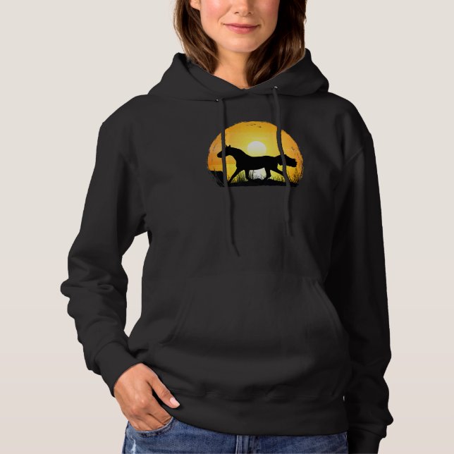 Sunset Horse Breed Silhouette  Holsteiner Horse Hoodie (Vorderseite)