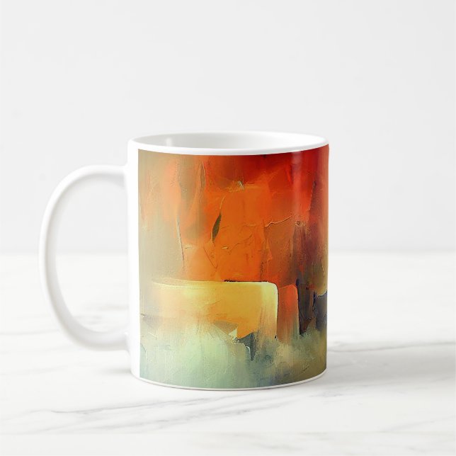 Sunset Hues Abstrakt Art Tasse, künstlerische Gesc Kaffeetasse (Links)