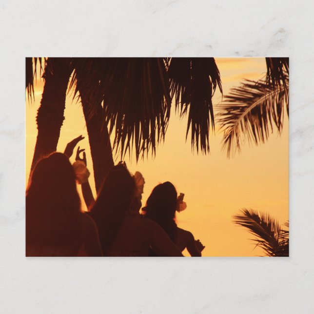 Sunset Hula Dancing Postkarte (Vorderseite)