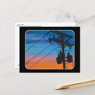 'Sunset Hum' Gemälde auf einem Postkarte