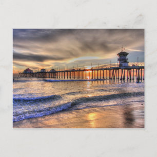 Sunset Huntington Beach Ca Postkarte