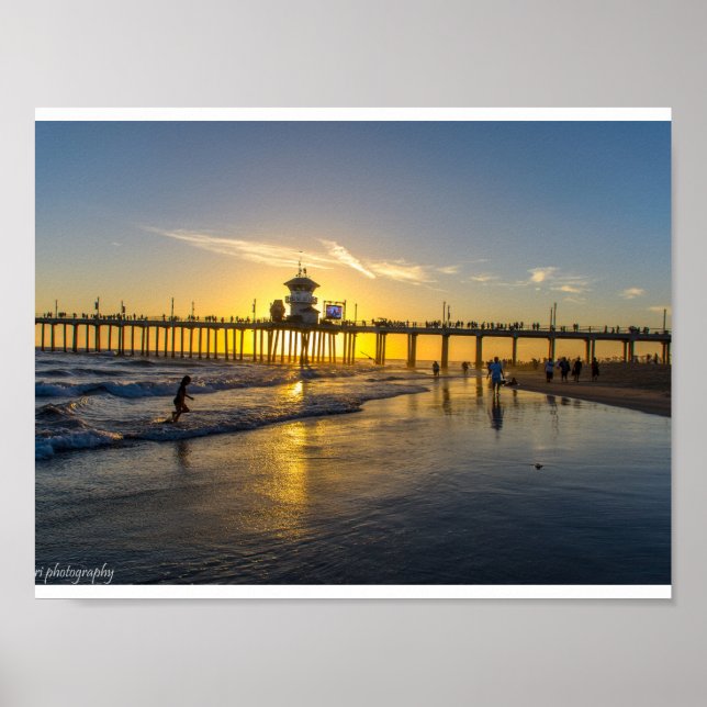 Sunset@Huntington Strand, CA Poster (Vorne)