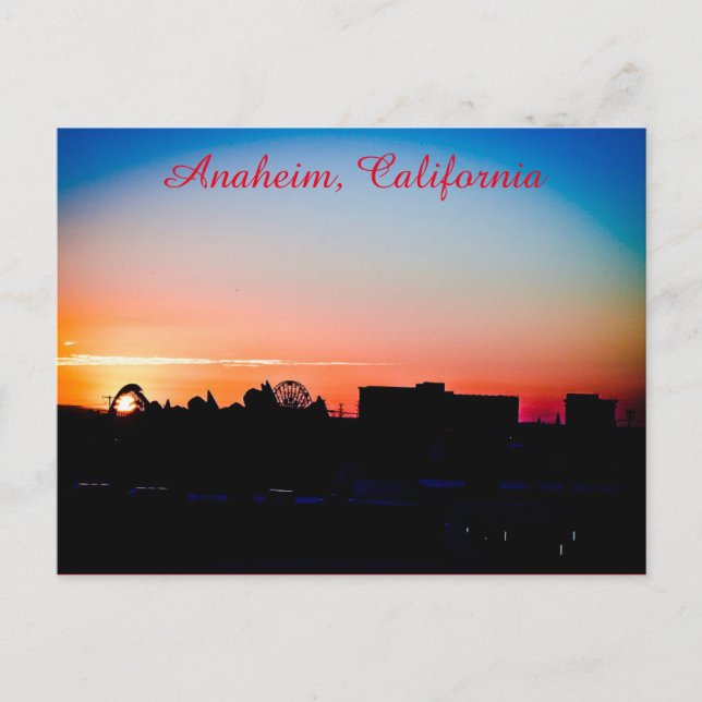 Sunset in Anaheim Postkarte (Vorderseite)
