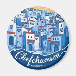 Sunset in Chefchaouen Marokko Reisen Magnet