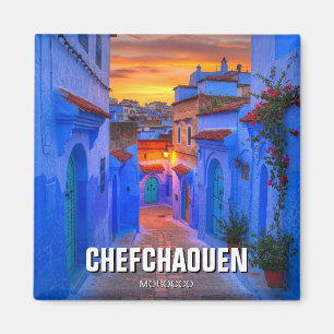 Sunset in Chefchaouen Marokko Reisen Magnet