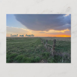 Sunset in der Nähe von Amarillo Texas Postkarte
