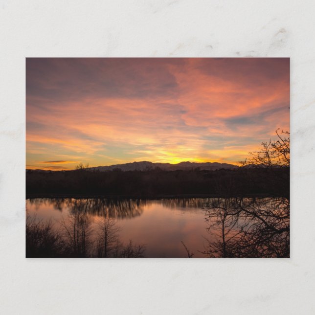 Sunset in Highland Glen Postkarte (Vorderseite)