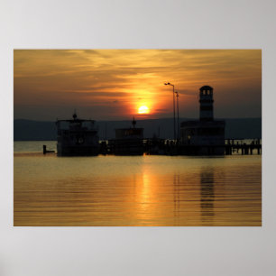 Sunset in Podersdorf Burgenland Poster