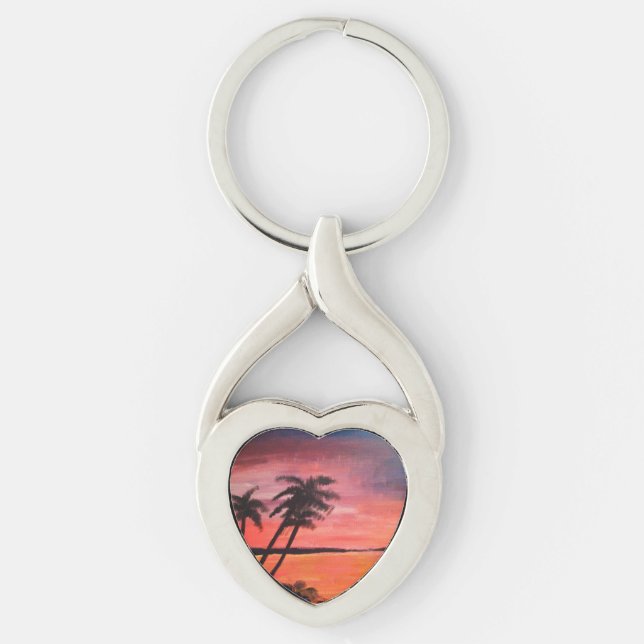 Sunset In The Tropics Keychain Schlüsselanhänger (Vorderseite)