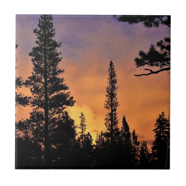 Sunset in Tuolumne Meadows, Yosemite, CA Fliese (Vorderseite)