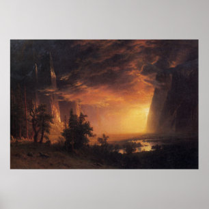Sunset in Yosemite Valley - Bierstadt Print Poster