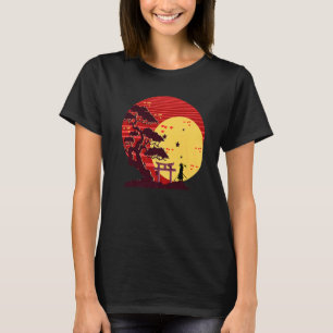 Sunset Japanisch Ästhetik Zen Buddhist Bonsai Tree T-Shirt