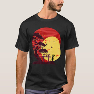 Sunset Japanisch Ästhetik Zen Buddhist Bonsai Tree T-Shirt